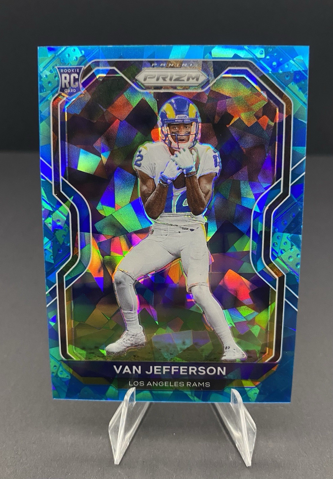 2020 Panini Prizm - Rookie Van Jefferson #377 Blue Ice Prizm /99 (RC)