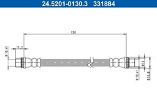 ATE Bremsschlauch 24.5201-0130.3 für RENAULT MEGANE 4 B9A K9A TALISMAN SCÉNIC 5
