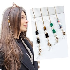 4 Pcs Eyeglasses Chains for Women Chunky Glasses Strap Boho Bar Beaded Eye Gl...