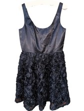 Adrianna Papell Women’s Boutique Black Rose Petal Cocktail Fit Flare Dress Sz. 8