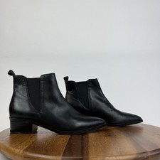 Womens Marc Fisher Yale Black Leather Comfort Casual Chelsea Booties Size 6 M