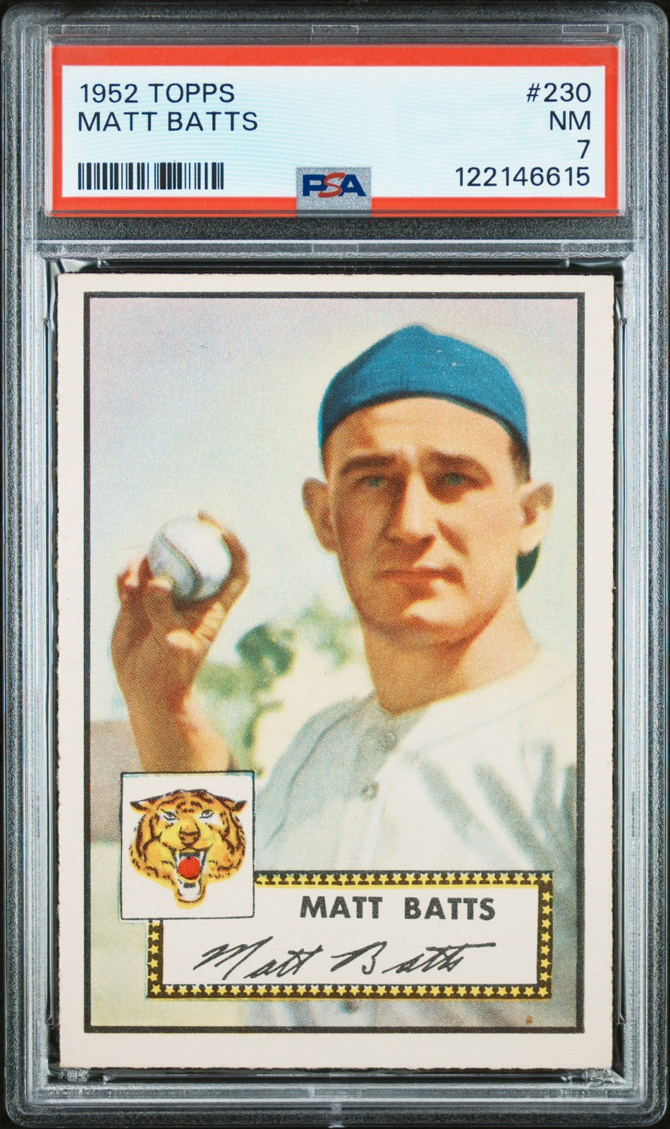 1952 Topps #230 Matt Batts PSA 7 Near Mint! (615)!