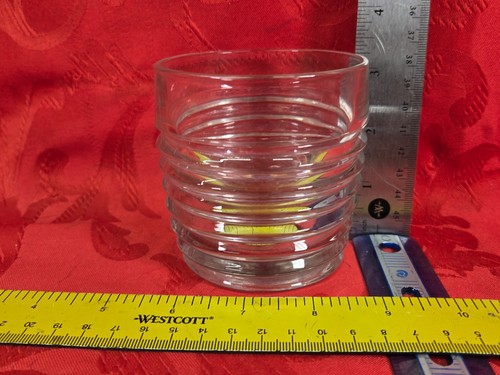 Rare Vintage Clear "Park Avenue" On The Rocks Ribbed Glass Anchor Hocking