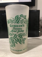 Kentucky Derby Bar Glass Gordon’s Famous Mint Julep