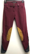 TREDSTEP SOLO RED EQUESTRIAN RIDING PANTS BREECHES SIZE 24 WOMENS GIRLS SIZE 24