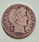1910~S Barber Half Dollar~90% Silver