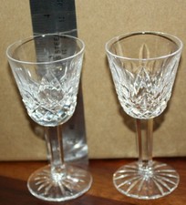 2 One Pair WATERFORD Lismore Cordial Shot Wine Glass Crystal 3.5" Ireland