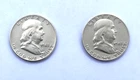 Lot of 2 Scarce but Nice Franklin 1948 Half Dollars, EF, 90% Silver