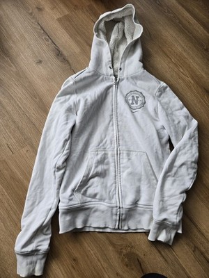 Nike Hoodie weiß Teddyfell warm Zip Jacke M