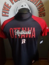 OTTAWA REDBLACKS NEW ERA SIDELINE WOMENS SPANDEX JAQUARD T-SHIRT CFL BNWT