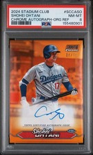 2024 Topps Stadium Club Chrome Shohei Ohtani Auto Orange /10 PSA 8 #SCCASO