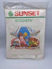 Sunset Stitchery Cross Stich Waiting for Santa Clause 2055 Pure Wool Brand New