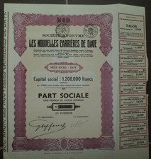 Societe Anonyme Les Nouvelles Carrieres de Dave, 1944 - mit Coupons