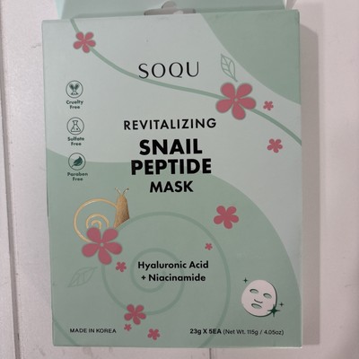 SOQU Revitalizing Snail Peptide Mask W Hyaluronic Acid + Niacinamide exp 2027
