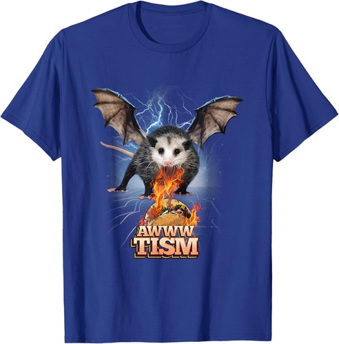 Awww Tism lustiges Opossum Fledermaus Spucke Feuer Opossum Meme Autismus T-Shirt Hoodie - Bild 9 von 11