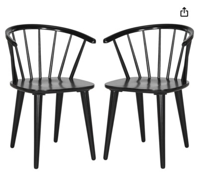 Elevate Your Dining Experience with Safavieh Blanchard Black Curved Spindle Side
