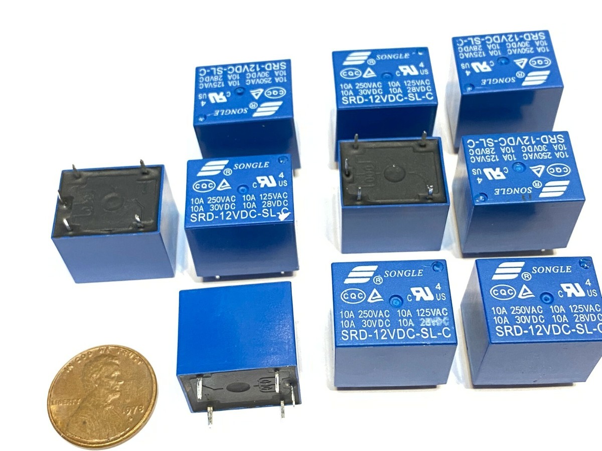 10Pçs SONGLE Mini 12V Relé De Potência CC SRD 12VDC SL C PCB Tipo   Acessórios E - Foto 5