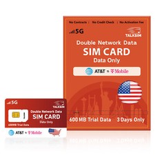 Prepaid USA SIM Card 600MB 3Days 5G 4G LTE Network Support AT T and T-Mobile