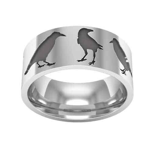 Massiver 925 Sterling Silber Gothic Rabe Ring Krähe Design Gothic Unikat Schmuck - Bild 3 von 5