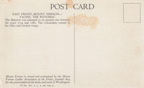 8971 Postkarte: Die Ostfront, Mount Vernon, Virginia 1934 - Bild 2 von 2