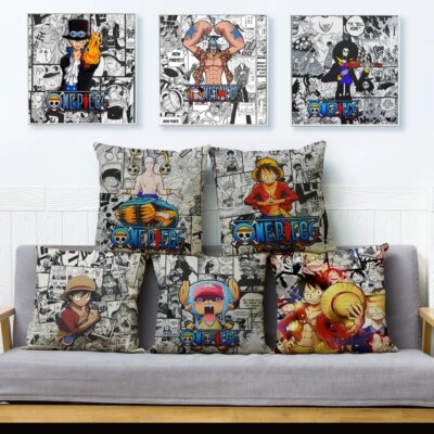 One Piece Housse Coussin 45×45cm Modèle Au Choix Luffy Boa Decoration Manga
