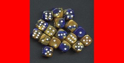6  12MM BLUE GLD/WHITE D6 DICE CHX26822 WARHAMMER 40K