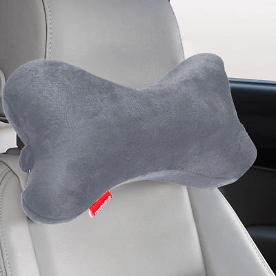 BOOKISHBUNNY Dog Bone Car Neck Pillow Head Rest Memory Foam Travel Road Trip Posture Support