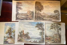 Maryann Post Drawings Romantic Lake River Landscape Farm