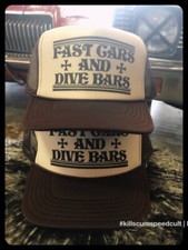 FAST CARS  DIVE BARS cap 70's muscle car vintage shirt harley chevy seat grill