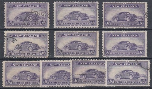 NEW ZEALAND 1939 EXPRESS DELIVERY 6d. CAR (x10) USED (ID:061/D63007)