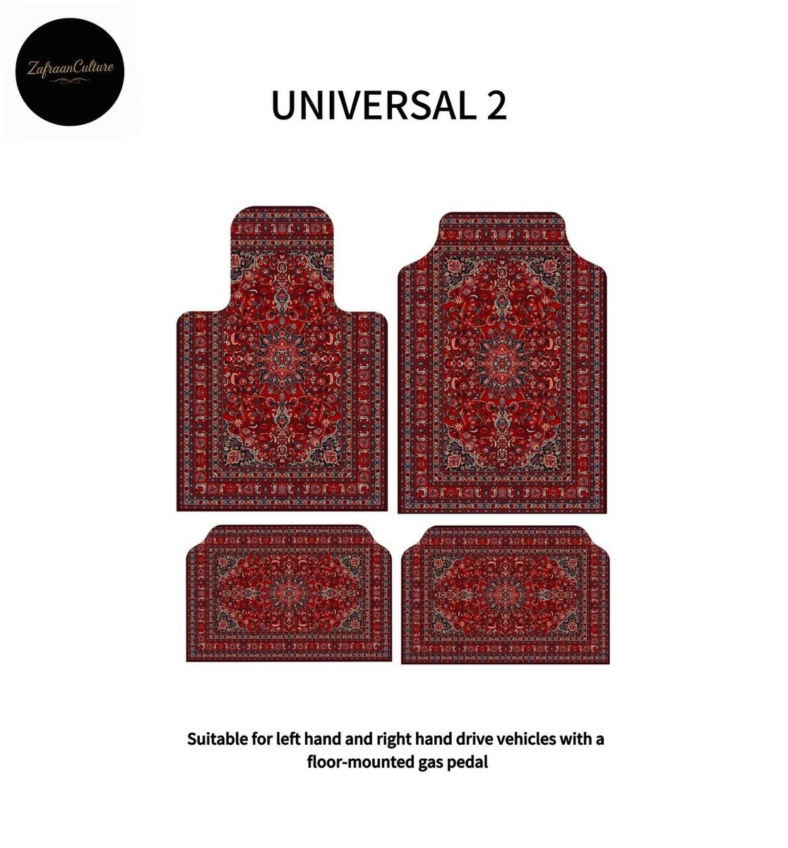 Zafraan Culture Persian Rug Car Floor Mats Universal V1 V2