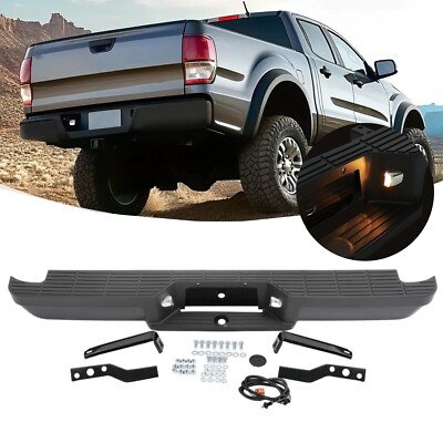 Black Complete Rear Step Bumper For 1993-2011 Ford Ranger Fleetside ...