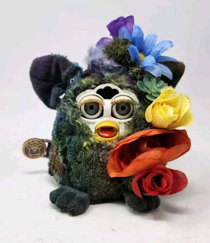 OOAK Original Furby Baby Rainbow Floral Pride Hand Made One Of A Kind Art READ