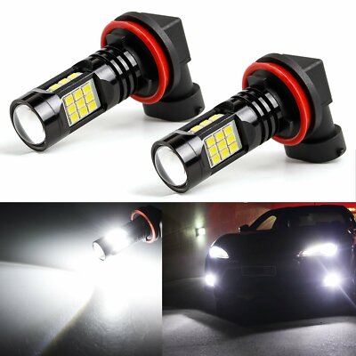 2X 27-SMD 1600LM PX H11  LED Car Fog Light Bulbs Lamps Xenon White