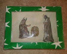 Vtg Italian Plastic Acrylic Nativity Pieces 3 Figures Mary Jesus Joseph/Shephard