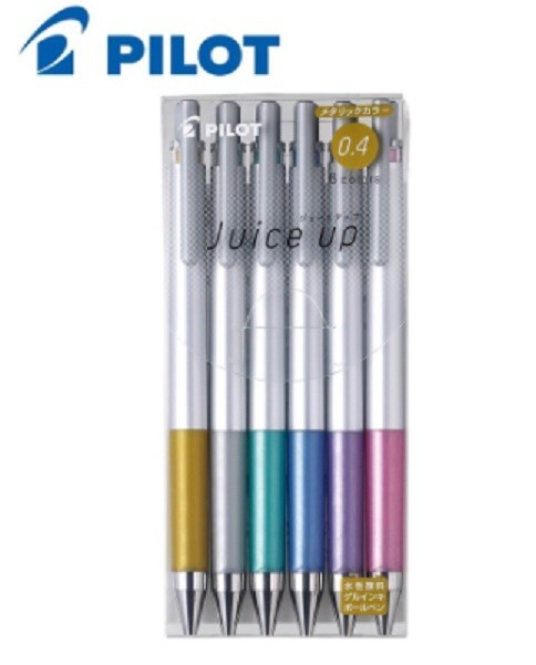 6x Pilot Juice UP Metallic Colors Pen Gold Silver Japan Soft Grip