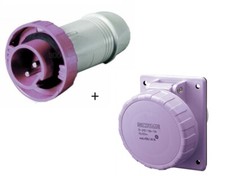 PRESA CON SPINA STAGNA SCAME IP67  2POLI 12/24 VOLT 16A  CONFORME ALLE NORME CE