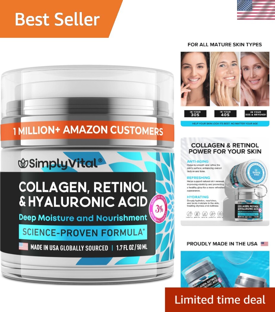 Collagen Retinol Anti-Aging Face Cream for Hydration & Firming 1.7 oz