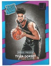 Tyler Dorsey 2017-18 Donruss Press Proof Purple #157 /199 Atlanta Hawks Parallel