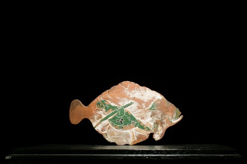 Japanese Wooden Doll Vintage Ornament FLOUNDER Antique Sculpture/H5.9"/KHR02/120 - Picture 2 of 7