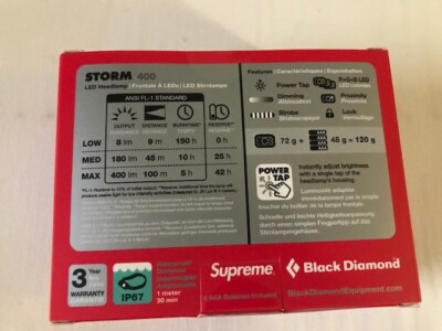 NWT Supreme Headlamp Diamond Storm 400 Head Lamp Red Authentic | eBay