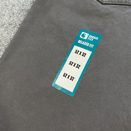 Carhartt Rugged Flex Relaxed Fit Canvas 5 Pocket Work Pants 52x32 Gray BN2517-M - Picture 11 of 13