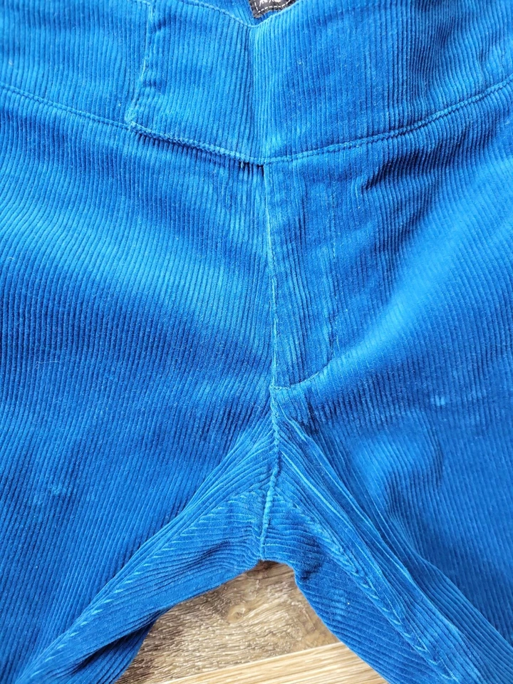 Pantalones de pana vintage para mujer 27 GUESS cordones azules EE. UU. ajustados tiro medio años 90 patín Foto 4 de 4