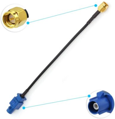 Eightwood Fakra C auf SMA Stecker Kabel RG174 Kabel 15cm für Auto DVR GPS Modul 