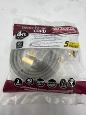 Certified Appliance Accessories 4Ft.Electric Range Power Cord 40 Amp NOS 901060