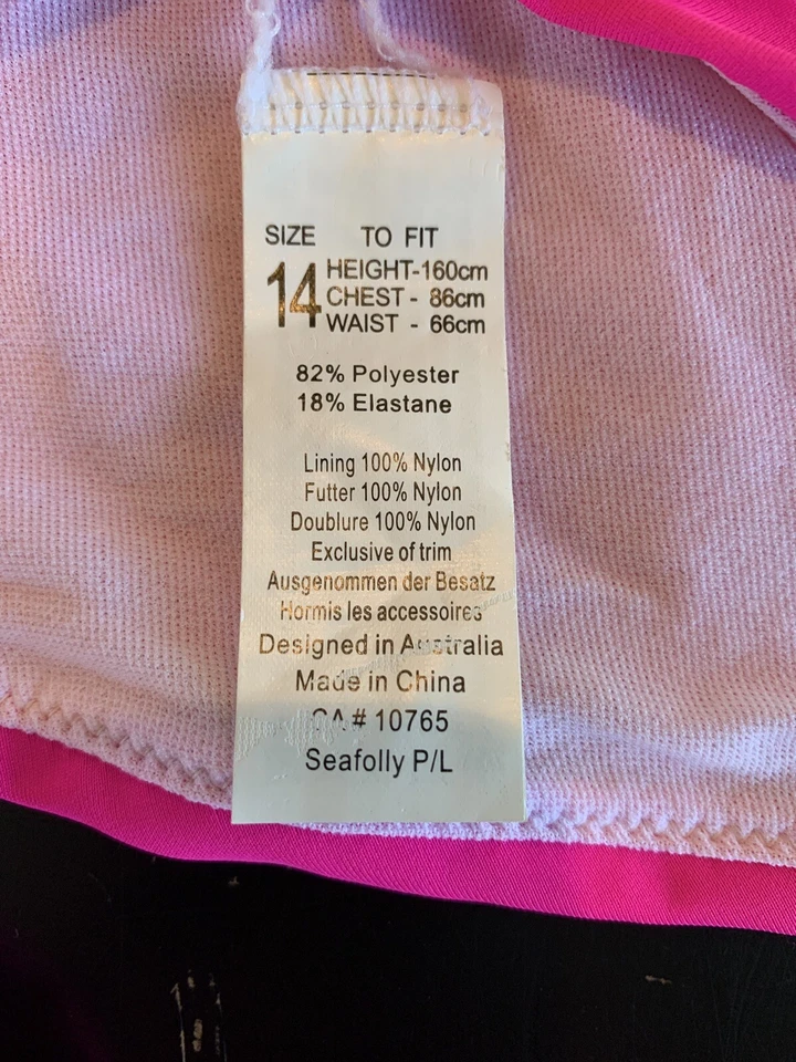 Seafolly Niñas Talla 14 Conjunto Bikini Cuentas Rosa-NUEVO SIN ETIQUETAS Foto 4 de 4