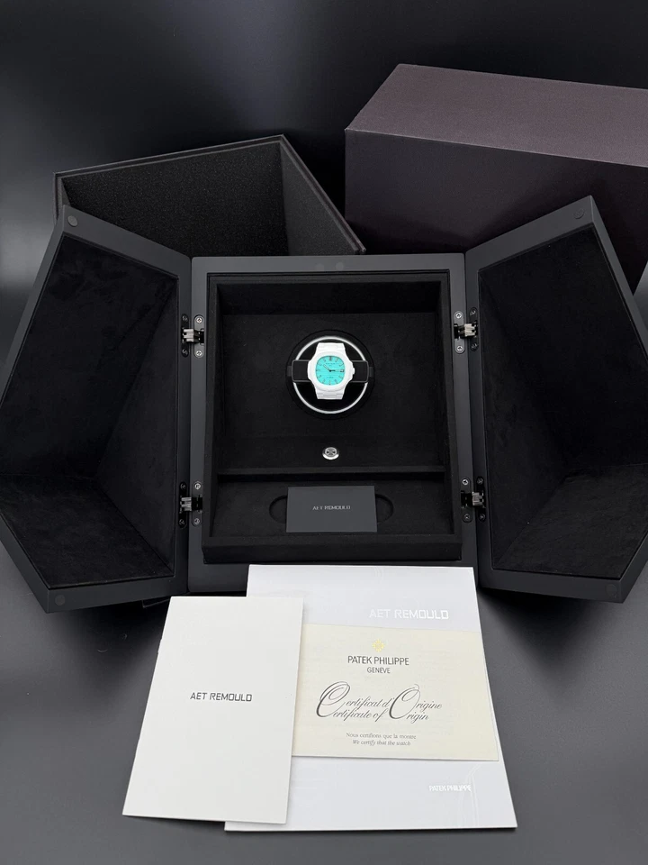 2025 百达翡丽鹦鹉螺 5711 白色陶瓷 Lefkada 蓝色 AET Remould 出品 — 第 4/4 张图片