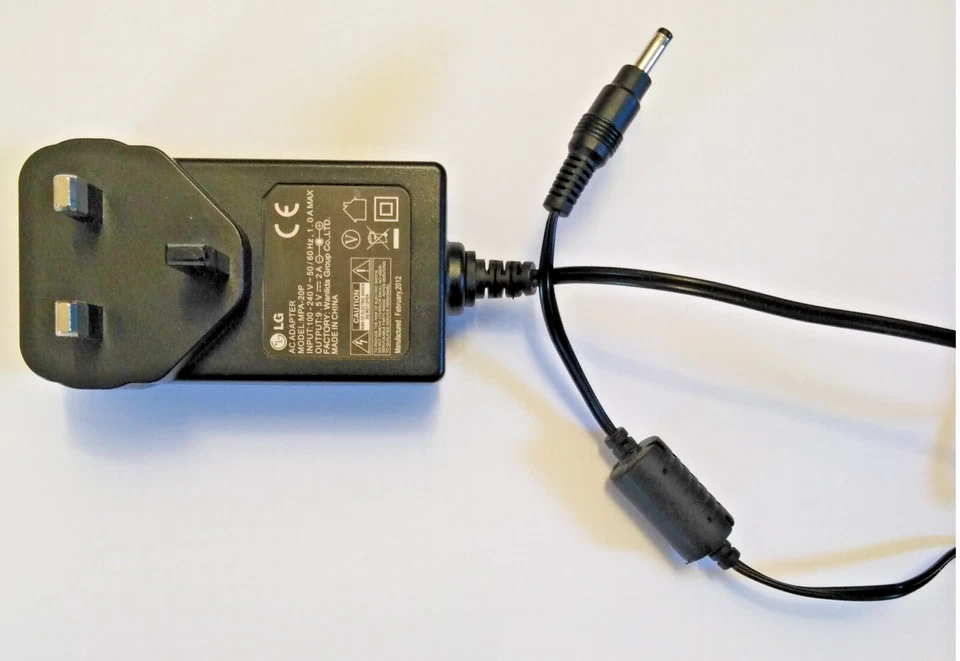 LG AC ADAPTER UK MODEL MPA-20P INPUT 100-240V 50/60 Hz, 1.0 A OUTPUT 9.5 V 2 A - Bild 2 von 2