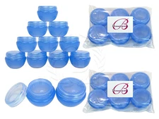 12 Pieces 10 Gram/10ml Blue Round Frosted Sample Jars with Inner Liner and Lid