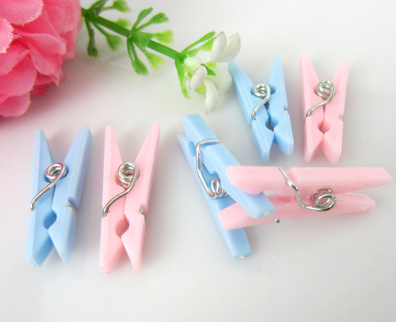 Small Clothes Pins Baby Shower Clothespin Favors Pink Girl Blue Boy Party  Game